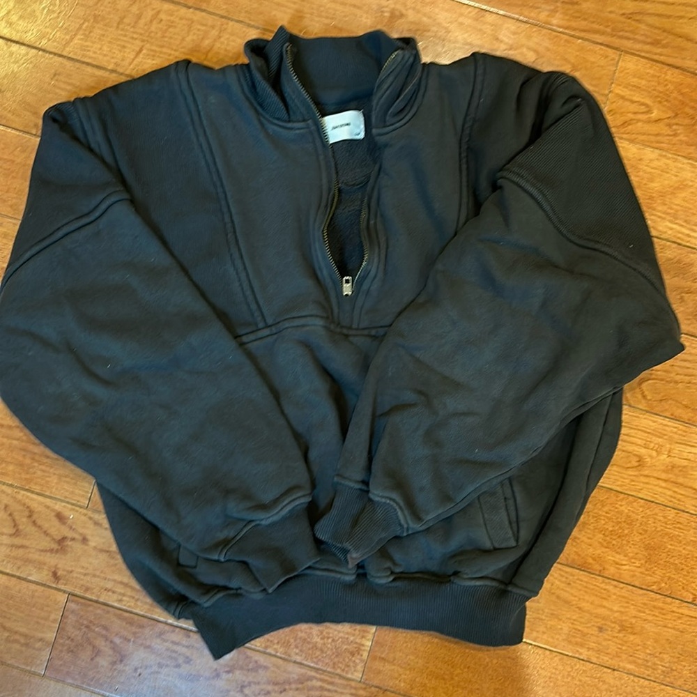 Joah Brown Black Half-Zip Cowl Pullover